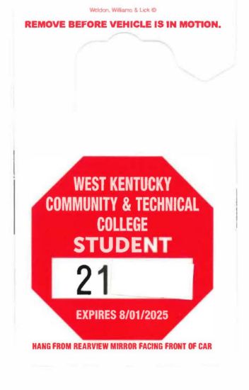 Picture of West Kentucky Student Parking Permit