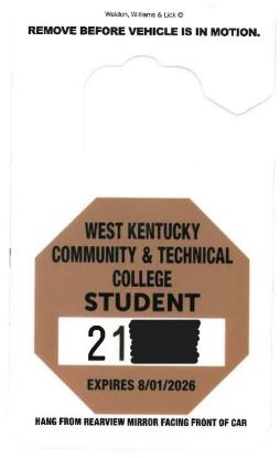 Picture of West Kentucky Student Parking Permit